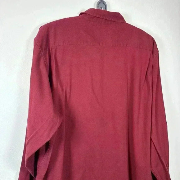 WRANGLER Men's Long Sleeve Shirt Size 3XL Button Down BURGUNDY Canvas Twill‎ Red - Picture 8 of 9